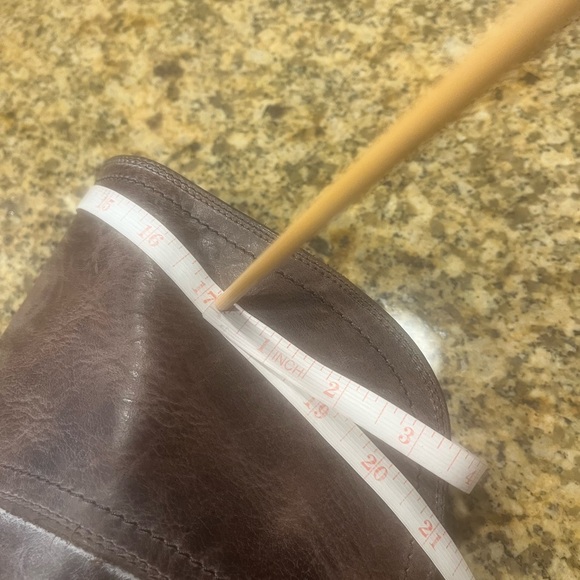 Frye Jane over the knee or cuffed leather boots brown size 8 Made in Mexico - Picture 14 of 14